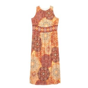 London Times Calista Pleated Neck Maxi Dress Petit